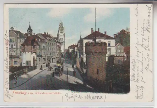 70096 Ak Freiburg im Breisgau Schwabenthorbrücke 1902