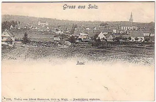 09708 Ak Gruss aus Sulz Totalansicht um 1900