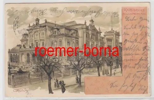 74112 Künstler Ak Karlsruhe Palais Prinz Max 1899