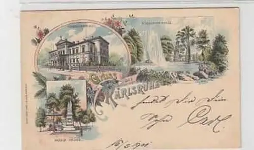 37620 Ak Lithographie Gruss aus Karlsruhe 1901