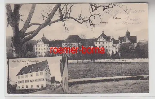 72097 Ak Salem Gasthof zum Schwanen + Schloß 1925