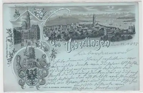 44753 Mondscheinkarte Gruß aus Ueberlingen 1915