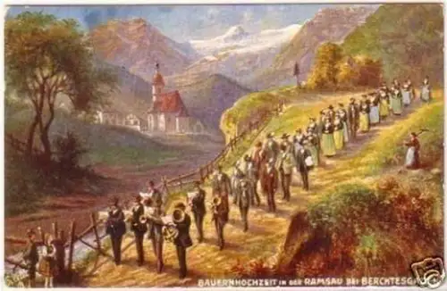 21045 Ak Bauernhochzeit in der Ramsau bei Berchtesgaden