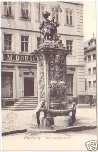26114 Ak Würzburg Fischmarktbrunnen um 1900
