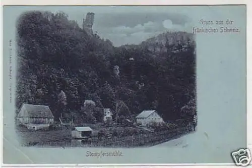 26726 Mondscheinkarte Gruß aus Stempfersmühle um 1900
