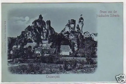 26374 Mondscheinkarte Gruß aus Tüchersfeld um 1900