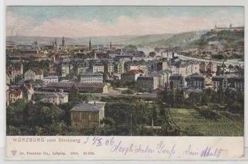 47817 Ak Würzburg Totalansicht vom Steinberg 1906
