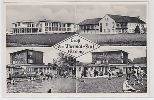 65054 Mehrbild Ak Gruß vom Thermal Bad Füssing um 1950