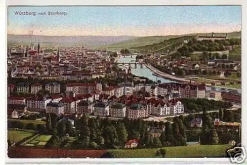 19222 Ak Würzburg Totalansicht vom Steinberg um 1910