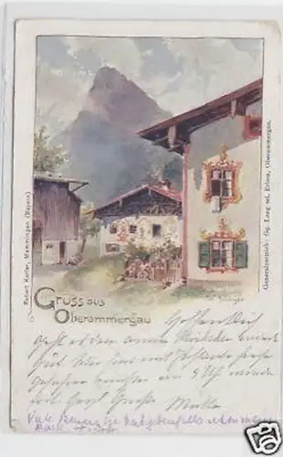 33667 Künstler-Ak Gruss aus Oberammergau 1913