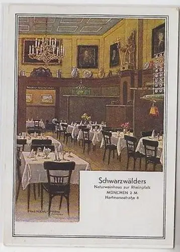 65540 Ak München Schwarzwälders Naturweinhaus zur Rheinpfalz Hartmannstr. um1930