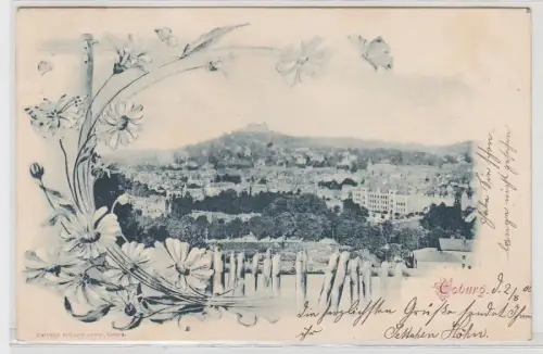 70701 Jugendstil Ak Coburg Totalansicht 1900