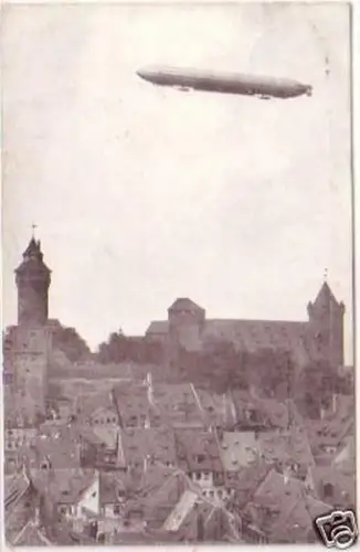 26403 AK Zeppelin III über der Burg zu Nürnberg um 1930