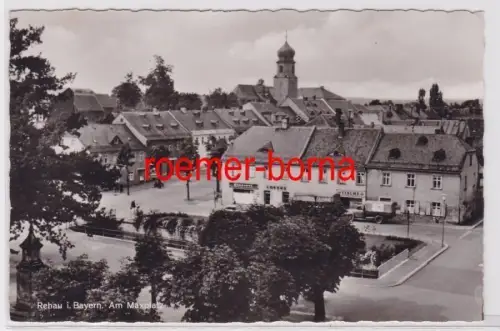 84252 Foto Ak Rehau i. Bayern Am Maxplatz mit Glaserei und Fischladen um 1950