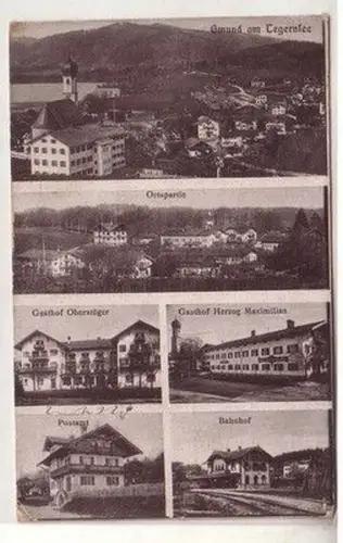 32254 Mehrbild Ak Gmund am Tegernsee Gasthof, Bahnhof usw. 1926