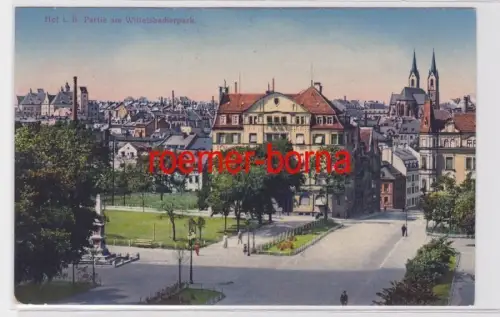 83566 Ak Hof i.B. Partie am Wittelsbacher Park um 1920