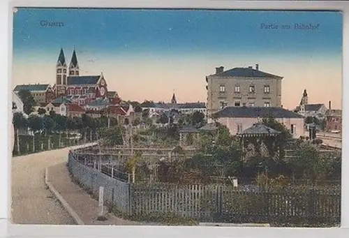 55491 Feldpost Ak Cham Partie am Bahnhof 1916