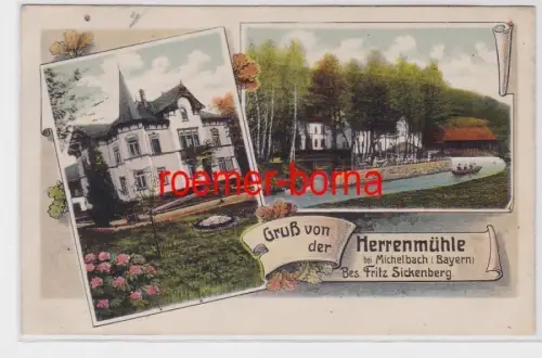 83200 Mehrbild Ak Gruß von der Herrenmühle bei Michelbach Bayern um 1910