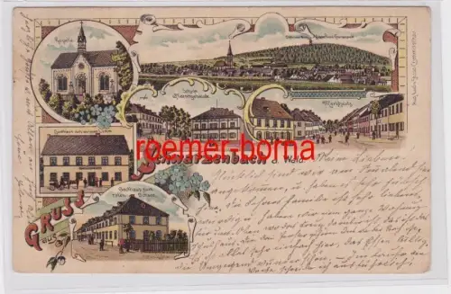 82080 Ak Lithographie Gruß aus Schwarzenbach Gasthaus usw. 1903