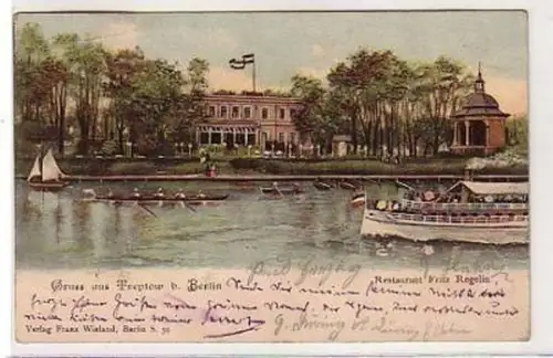 31405 Ak Gruß aus Treptow bei Berlin Restaurant 1904