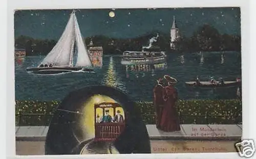 24677 Ak Tunnelbahn und Spree bei Treptow-Stralau 1910