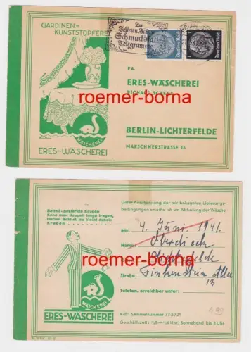 86147 Postkarte Fa. ERES-Wäscherei R. Schenk Berlin-Lichterfelde 1941