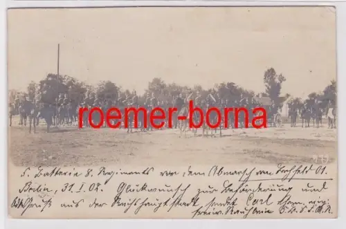 84734 Foto Ak Berlin Gardedragoner 5. Batterie 8. Regiment 1902