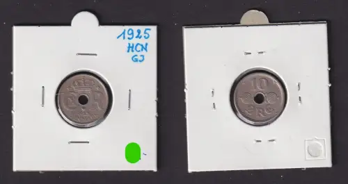 10 Öre Kupfer Nickel Münze Dänemark 1925 ss (172176)