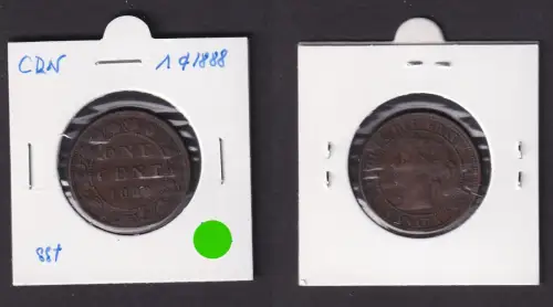 1 Cent Kupfer Münze Kanada Canada 1888 ss (172128)
