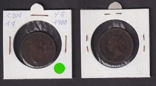 1 Cent Kupfer Münze Kanada Canada 1900 ss (172130)