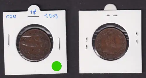 1 Cent Kupfer Münze Kanada Canada 1903 ss (172050)