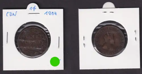 1 Cent Kupfer Münze Kanada Canada 1904 ss (172056)