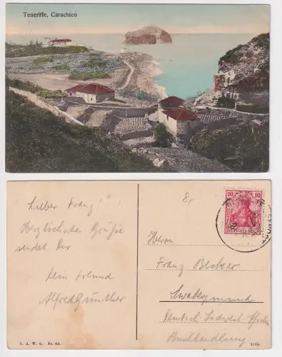 36837 Ak Garachico Teneriffe Dt. Seepost Ostafrikanische Hauptlinie um 1910