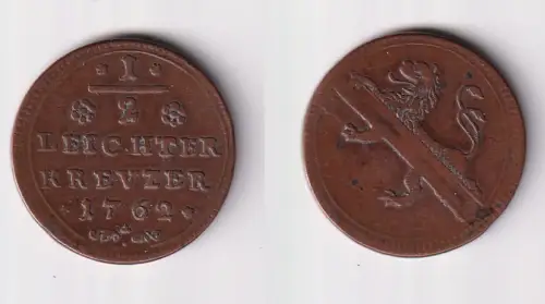 1/4 leichter Kreuzer Kupfer Münze Stadt Bamberg 1762 ss (170186)