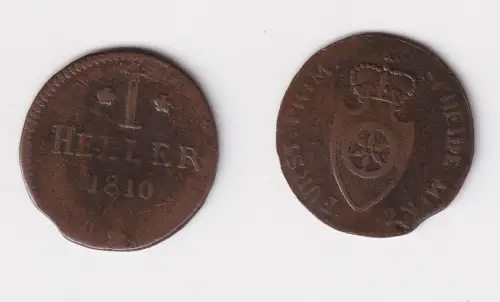 1 Heller Kupfer Münze Fürstprimatische Staaten 1810 f.ss (170212)
