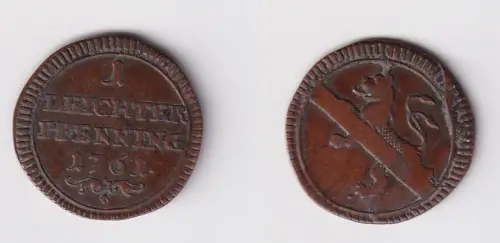 1 leichter Pfennig Kupfer Münze Stadt Bamberg 1761 ss (170439)
