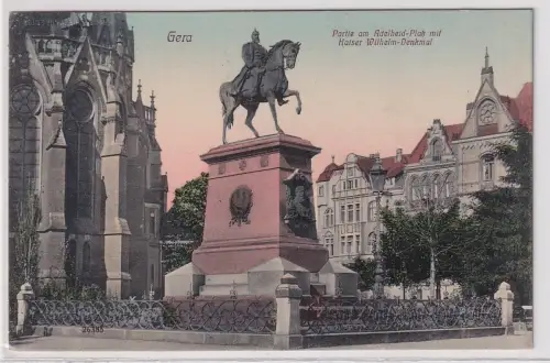 38971 AK Gera - Partie am Adelheid-Platz mit Kaiser Wilhelm-Denkmal 1910