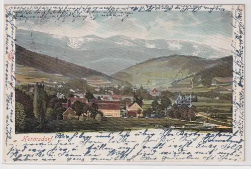 38742 Louis Glaser Leipzig AK Hermsdorf - Totalansicht 1901