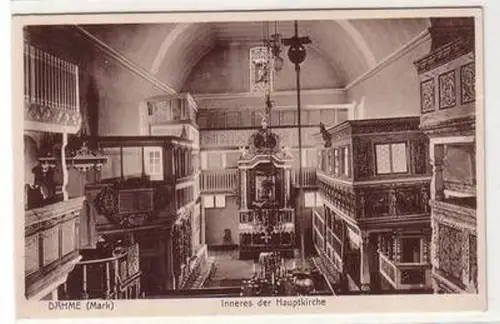 56371 Ak Dahme (Mark) Inneres der Hauptkirche um 1930