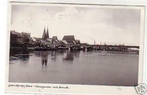 24715 Ak Frankfurt Oder Oderpartie mit Brücke 1936