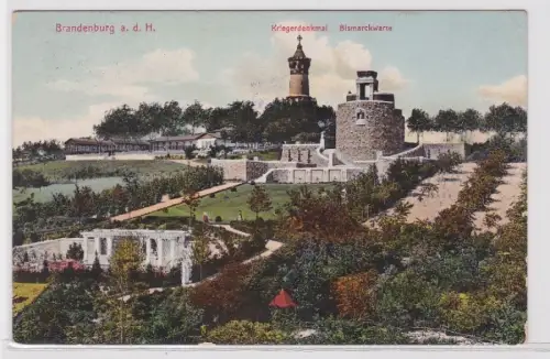 92965 Feldpost AK Brandenburg an der Havel - Kriegerdenkmal & Bismarckwarte 1915