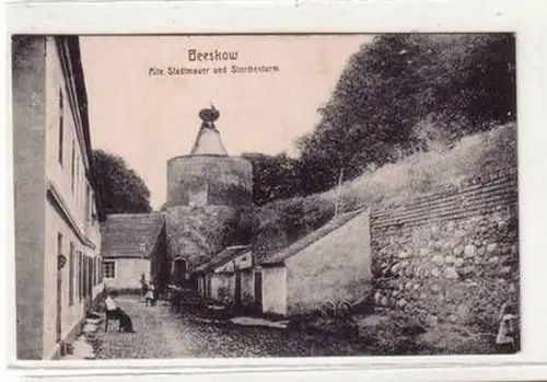 52457 Ak Besskow alte Stadtmauer und Storchenturm um 1920