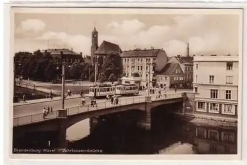 53770 Ak Brandenburg (Havel) Jahrtausendbrücke um 1930