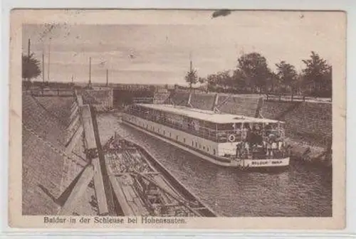 48576 Ak Baldur in der Schleuse bei Hohensaaten um 1920
