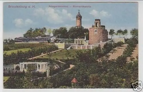 34744 Ak Brandenburg Kriegerdenkmal Bismarckwarte 1920