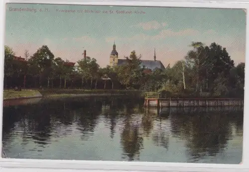 99819 Ak Brandenburg an der Havel Blick auf die St. Gotthard Kirche um 1920