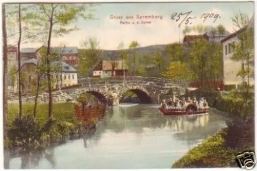 20094 Ak Gruß aus Spremberg Partie an der Spree 1909