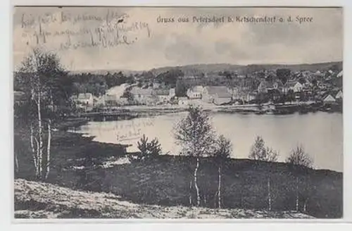 57670 Ak Gruß aus Petersdorf bei Ketschendorf an der Spree Totalansicht 1915