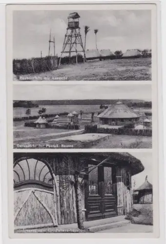 95547 Mehrbild Ak Neu-Afrika Templin, Raubtierfalle, Pontok-Bauten, Palaverhaus