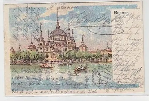 63773 Ak Lithographie Bremen Parkhaus 1899